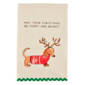 May Your Christmas be Furry and Bright Tea Towel