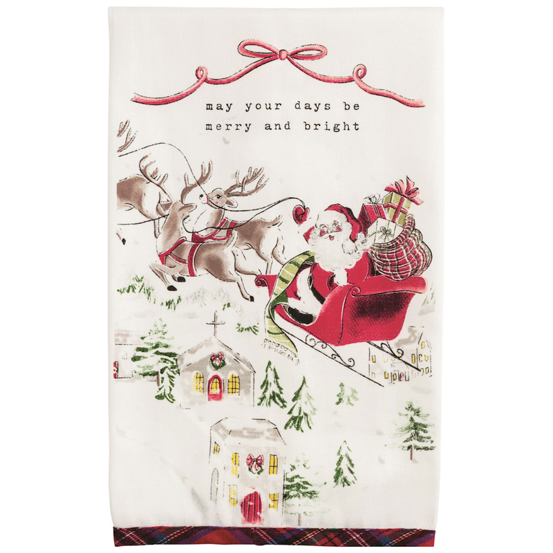 May Your Day be Merry and Bright Tea Towel