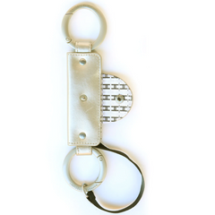 Metallic Silver Handcuff Handbag Open