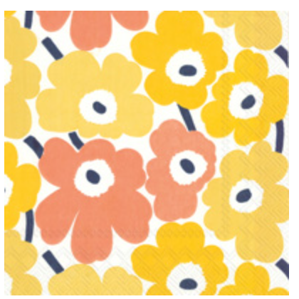 Mini Uniko Yellow Cocktail Napkins
