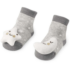 Moon and Star Rattle Toe Socks