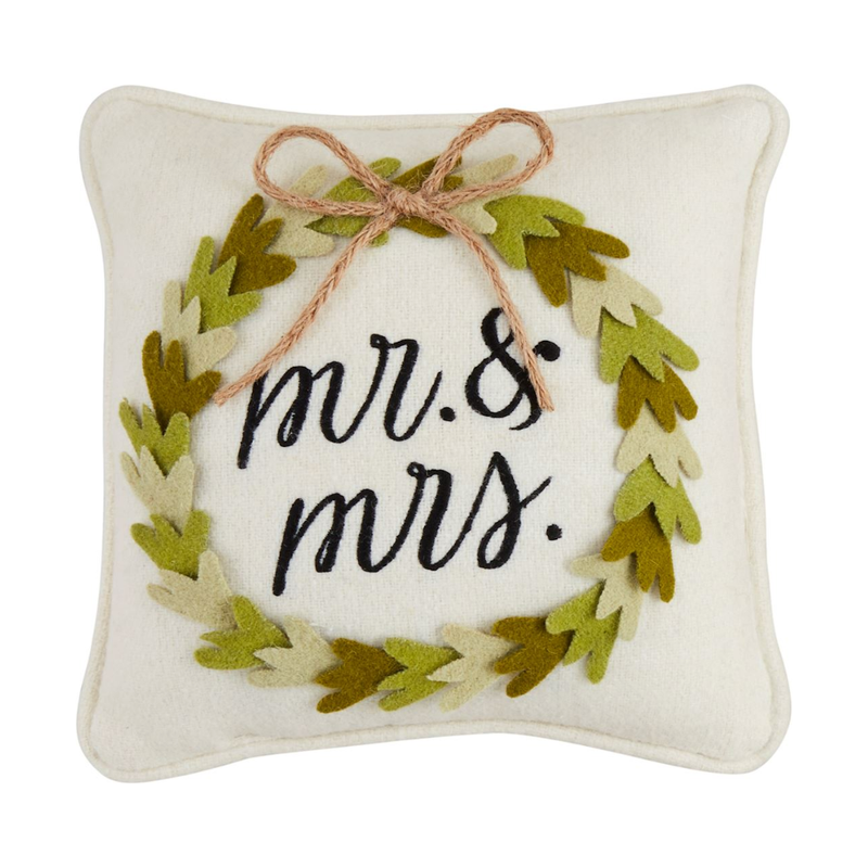 Mr and Mrs Wedding Felt Pillow
