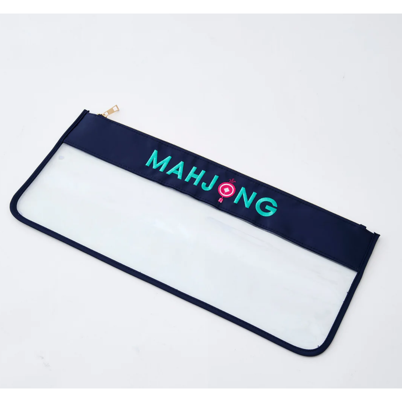 Navy Stitched Mahjong Bag