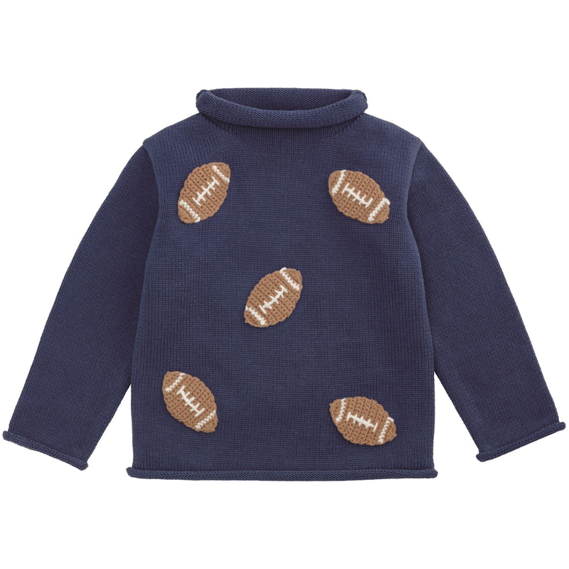 Navy Football Rollneck Sweater