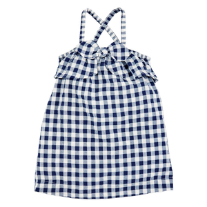 Navy Gingham Bow Dress