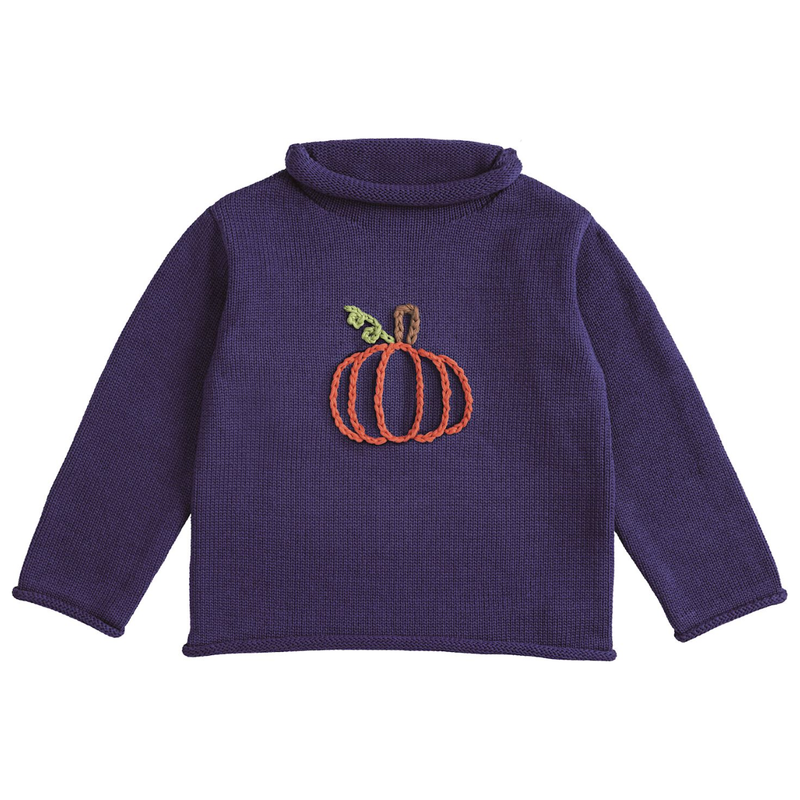 Navy Pumpkin Rollneck Sweater