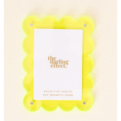 Neon Yellow Mini Acrylic Picture Frame Magnet 