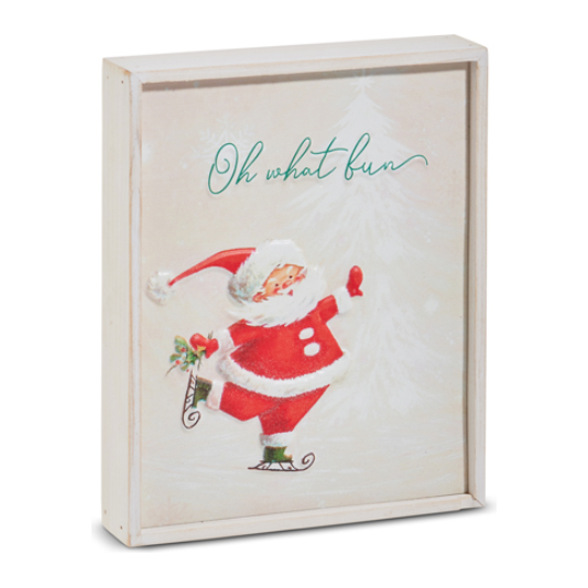 Skating Santa Framed Art