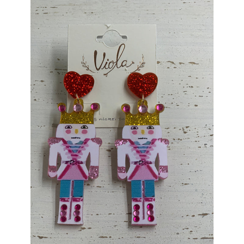 Pink Toy Soldier Earrings
