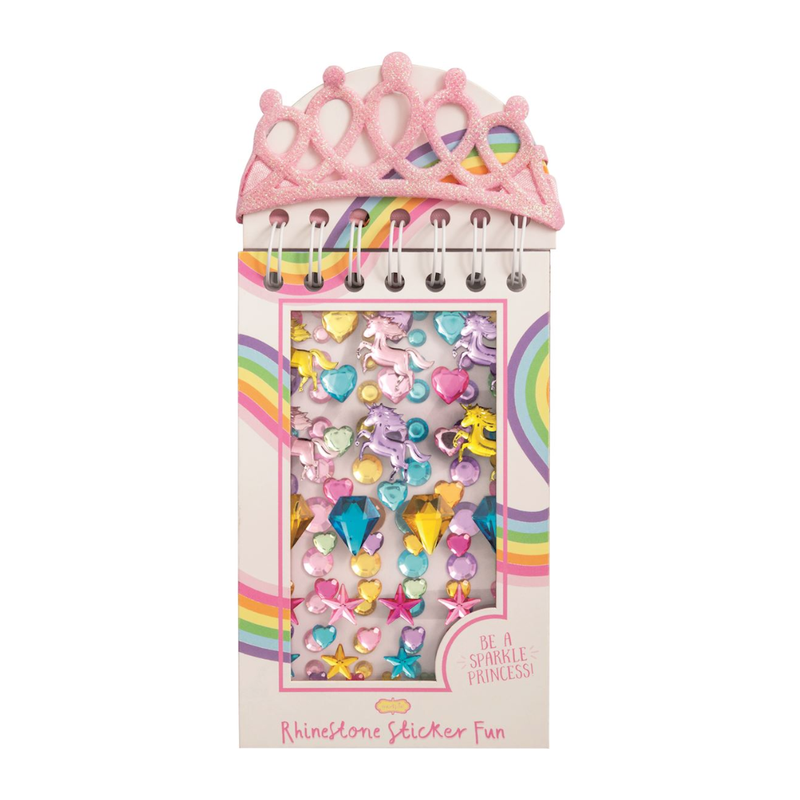 Pink Rhinestone Sticker Book & Crown Set