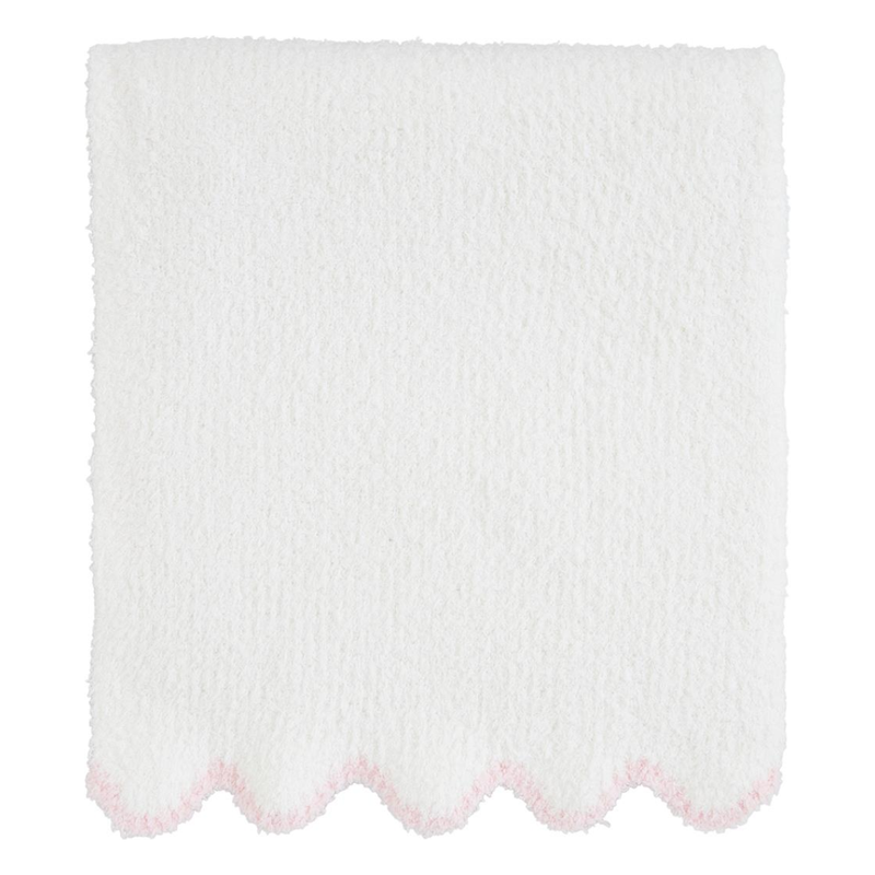 Pink Scallop Chenille Blanket
