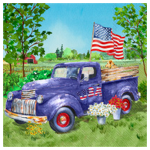 Patriotic Truck Cocktail Napkins 