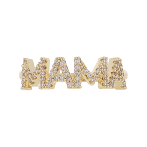 Pave Crystal MAMA Band Ring