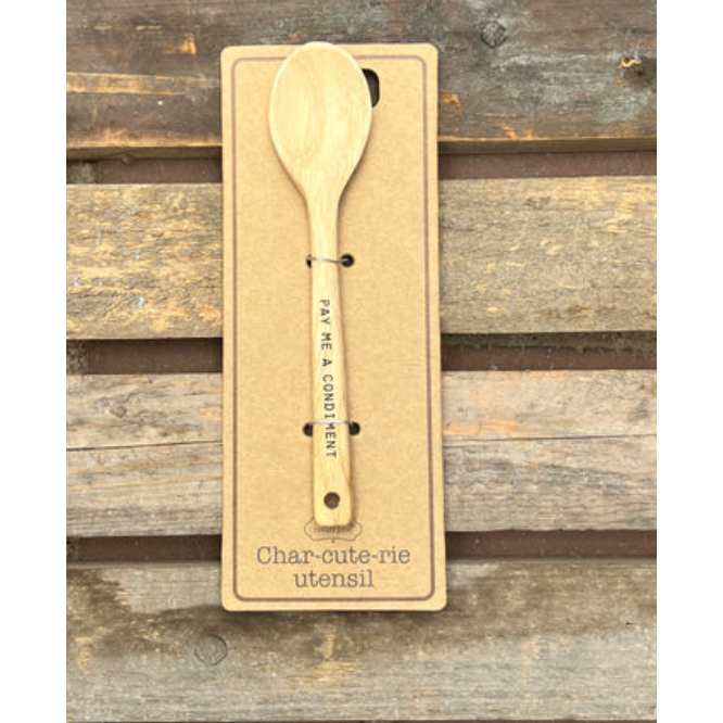 Pay me Condiment Wooden Spoon