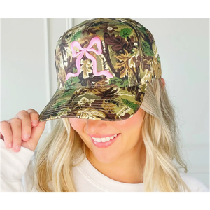 Pink Bow Camo Trucker Hat