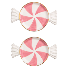 Pink Candy Tidbit Plate