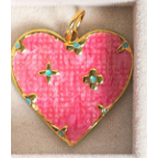 Pink Crystal Heart Scarf Charm 