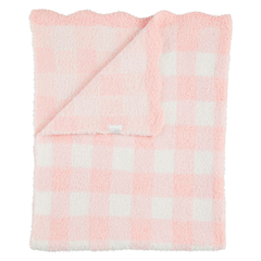 Pink Gingham Chenille Blanket