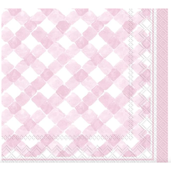 Pink Gingham Cocktail Napkin