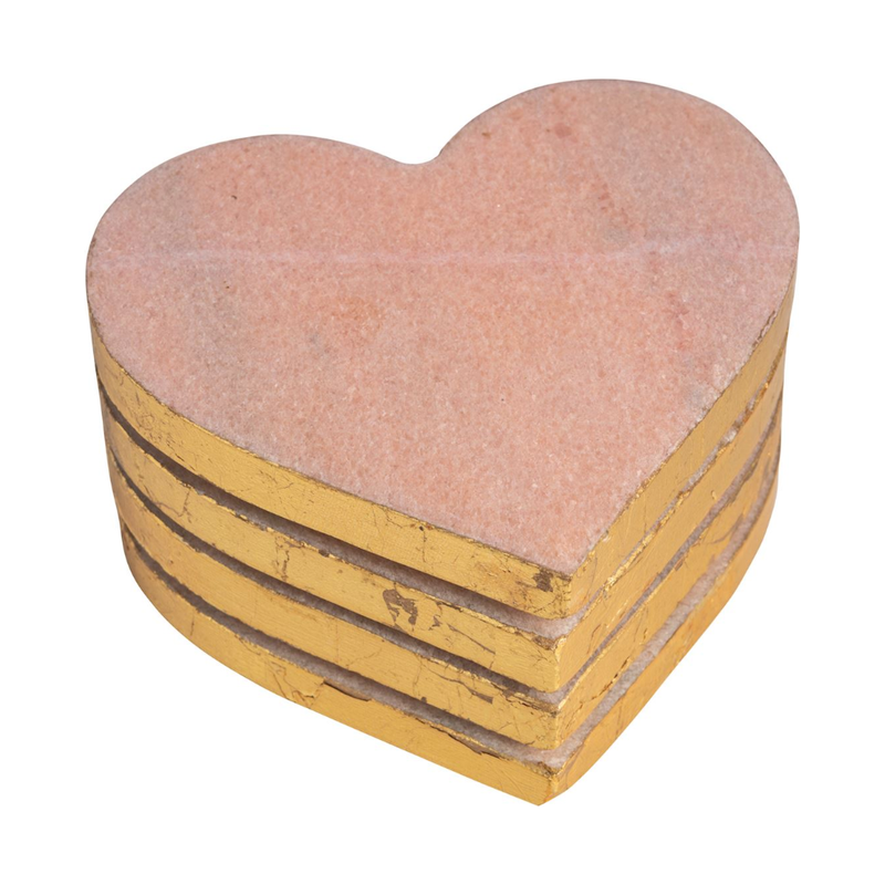 Pink Heart Coaster Set
