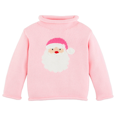 Pink Santa Rollneck Sweater for Toddlers