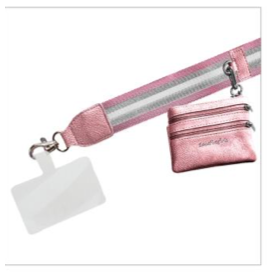 Pink Silver and White Strap with Pink Pouch