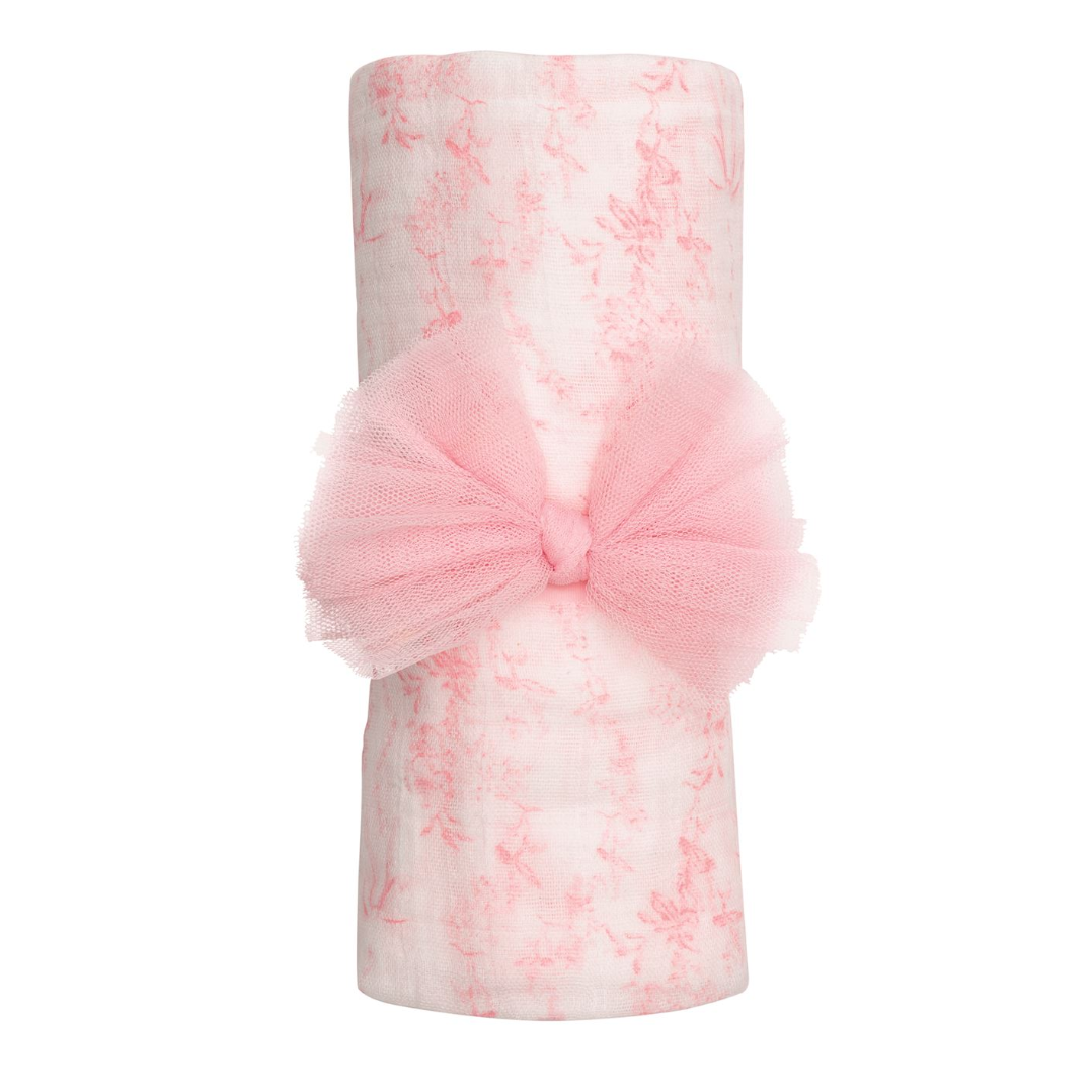 Pink Toile Swaddle and Headband Set