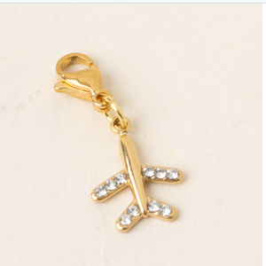 Plane Gold Charm 