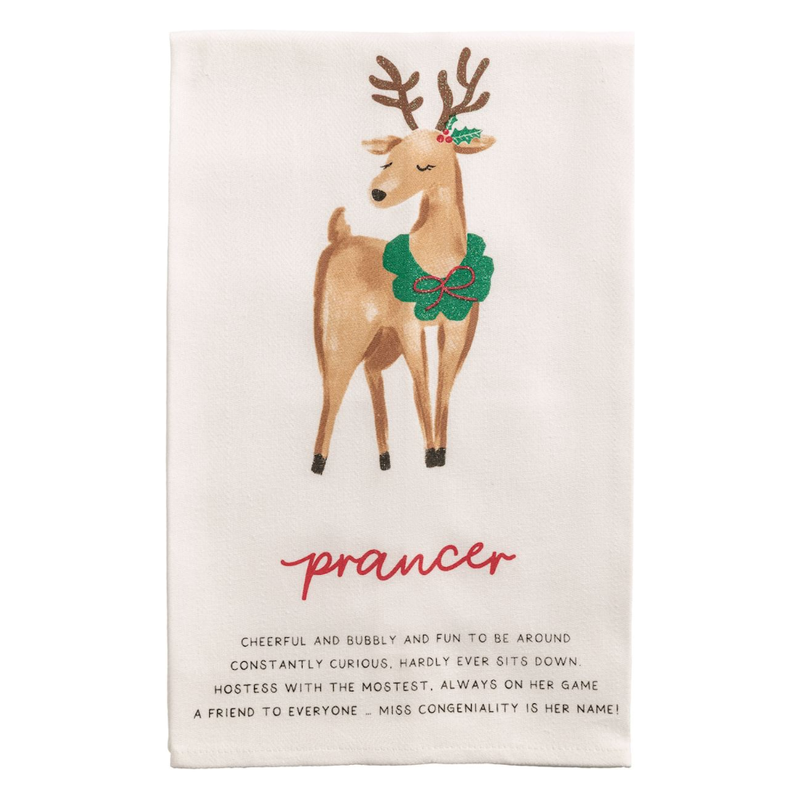 Prancer Reindeer Poem Towel