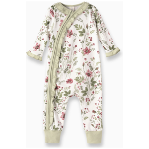 Pretty Petals Bamboo Zipper Romper