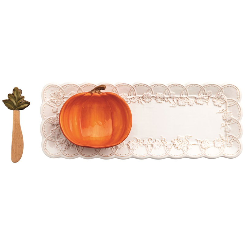 Pumpkin Tray and Dip Set