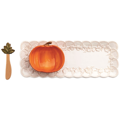Pumpkin Tray and Dip Set