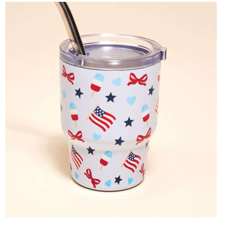 Red, White & Bows 2 oz. Tiny Tumbler
