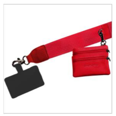 Red Strap Clip & Go with Red Zipper Pouch