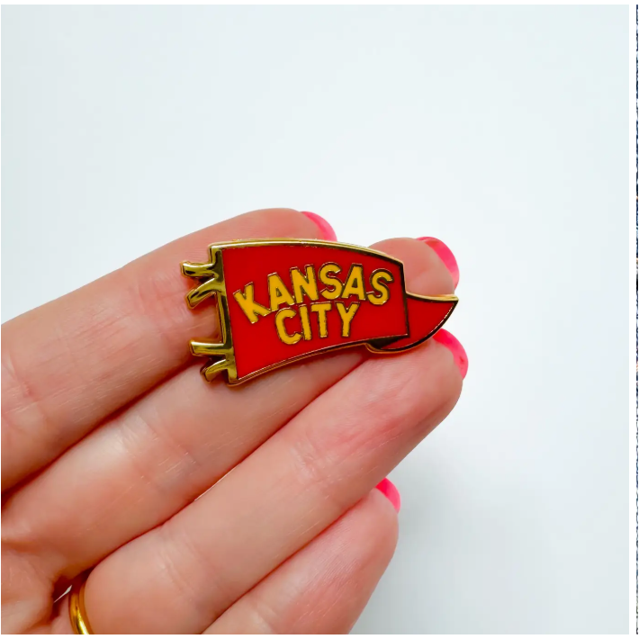 Red and Yellow Kansas City Pennant Pin