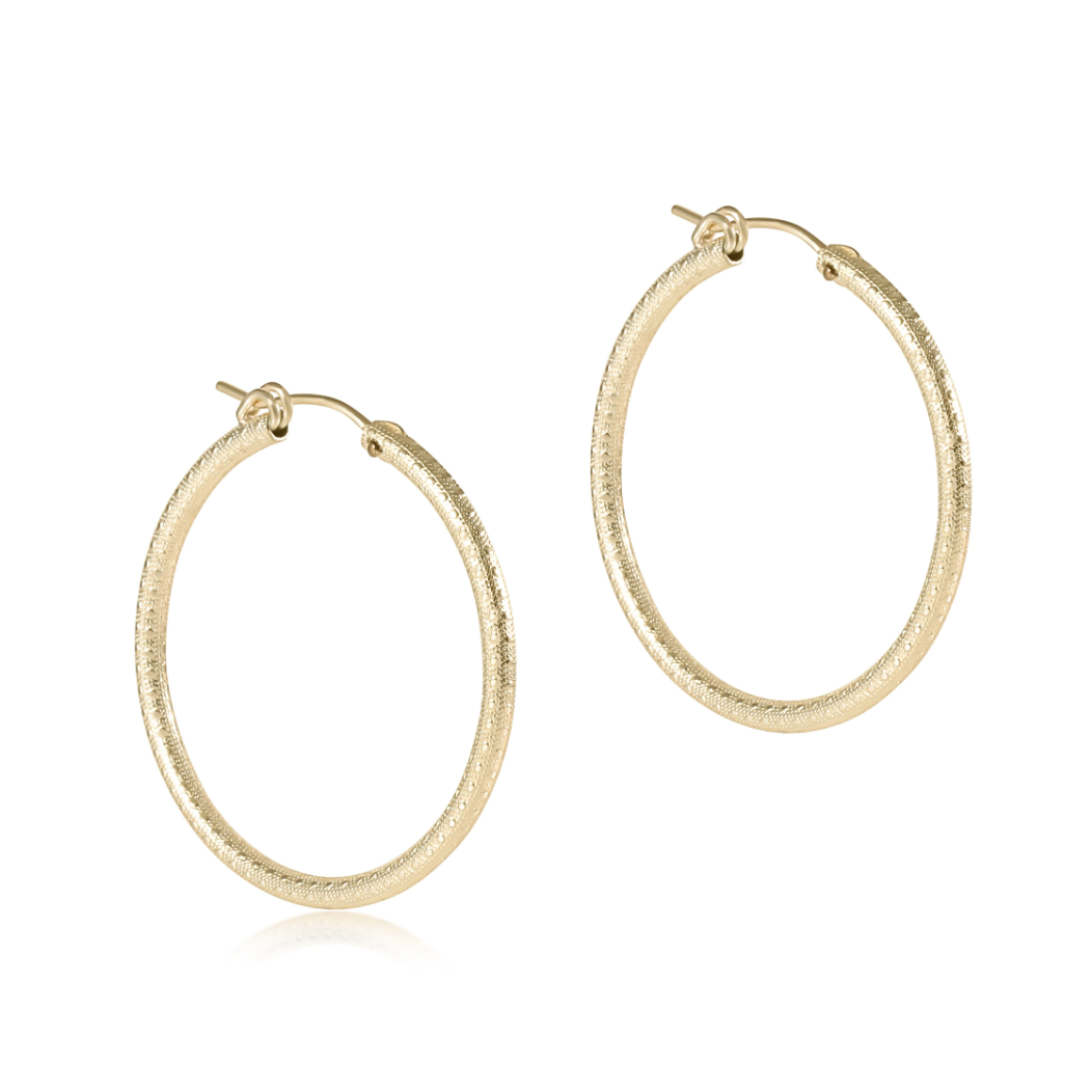 Round Gold 1.25" Hoop - Textured