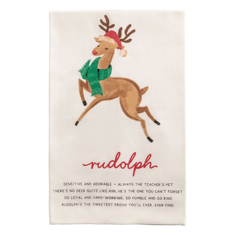 Rudolph Reindeer Poem Towel