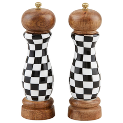Checkered Salt & Pepper Grinder Set