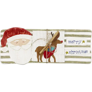 Santa Deer Hostess Tray Set