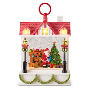 Santa Delivering Presents Musical Lighted Water House