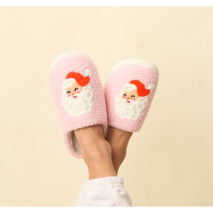 Fuzzy Slippers-Santa