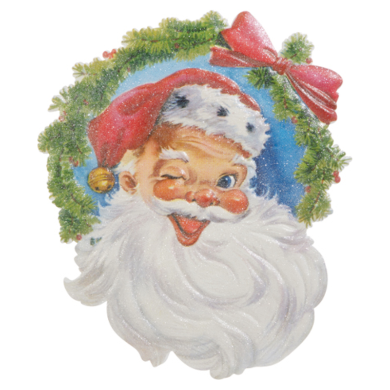 Santa Head Cut Out Wall Art