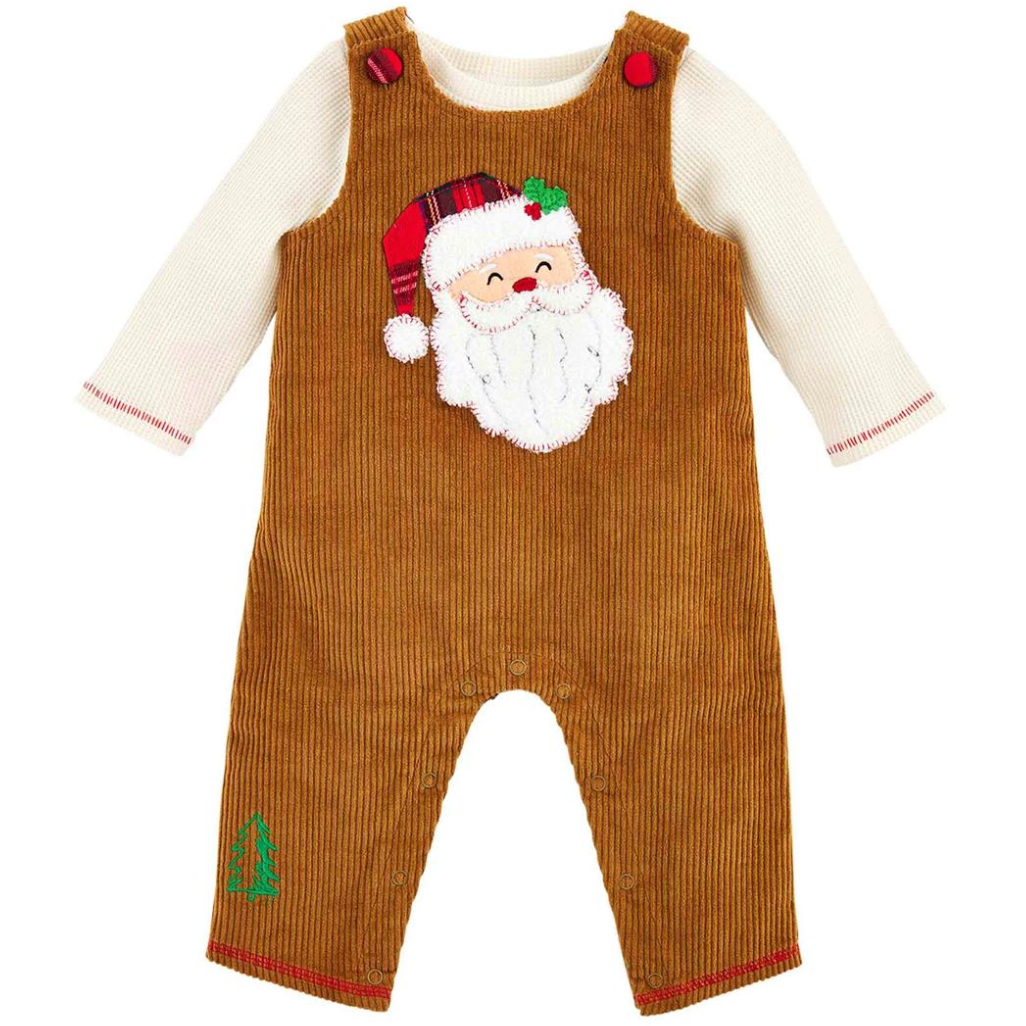 Adorable Santa Corduroy Longall Set Christmas Baby Clothing Set