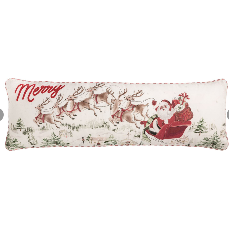 Santa Scene Needlepoint Pillow