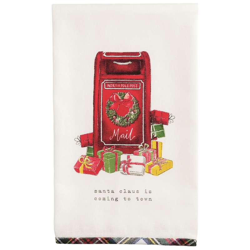 Santa is Coming Tea Towel 