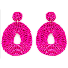 Hot Pink Bead Earrings.