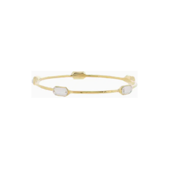 18K Gold Plated Bangle Bracelet with Crystal Rectangles