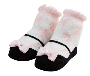 Pink Bow Mary Jane Baby Socks