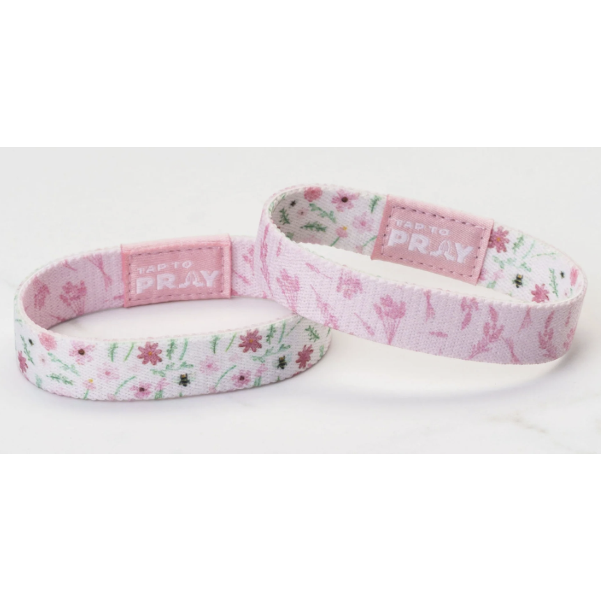 Tap to Pray Wristband-Meadows-White