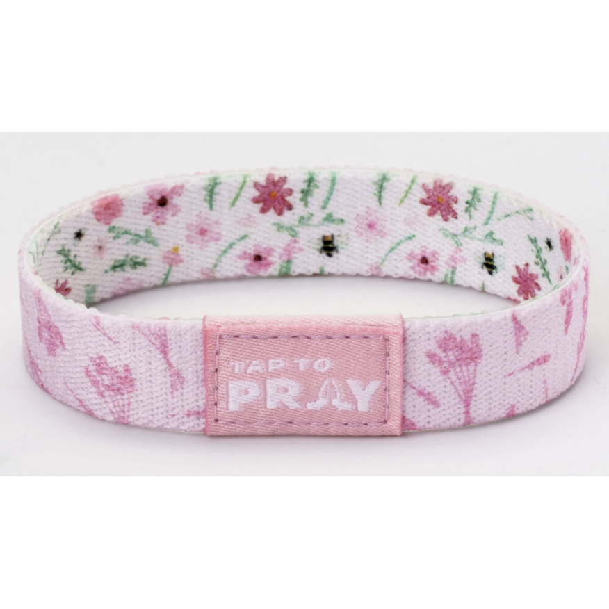 Tap to Pray Wristband-Meadows-White
